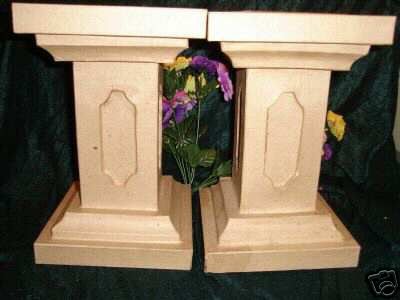 12" PAPER MACHE PEDESTAL ~READY TO PAINT