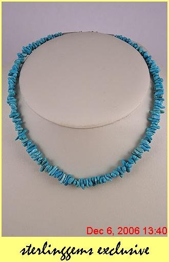 STERLING SILVER NAVAJO TURQUOISE NUGGET NECKLACE