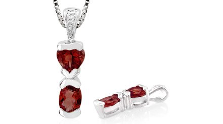 Sterling Silver 1.00ctw Multicut Garnet Pendant