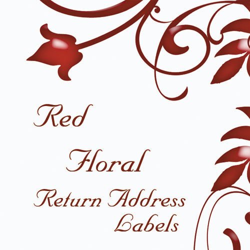280 Red Floral Return Address Labels