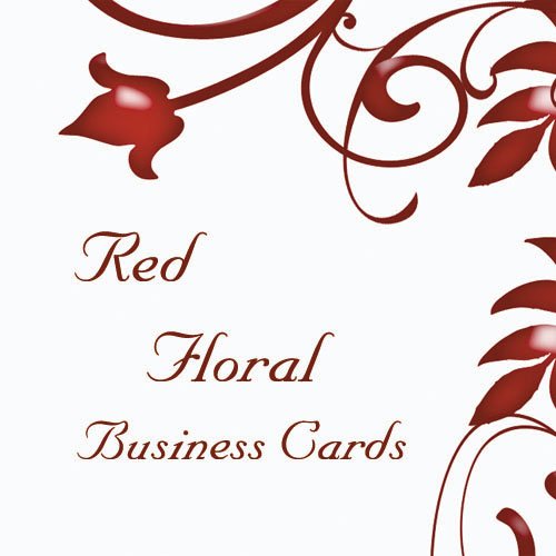 500 Red Floral Business Cards