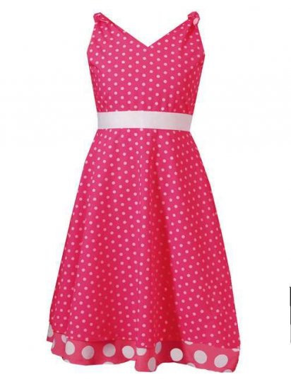 Rare Editions Hot Pink Dotted Dress Sz 16 NWT