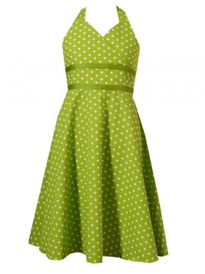 Rare Editions Green and White Halter Dress-Sz 10.5 -NWT