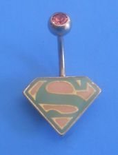 Blue Supergirl body jewelry