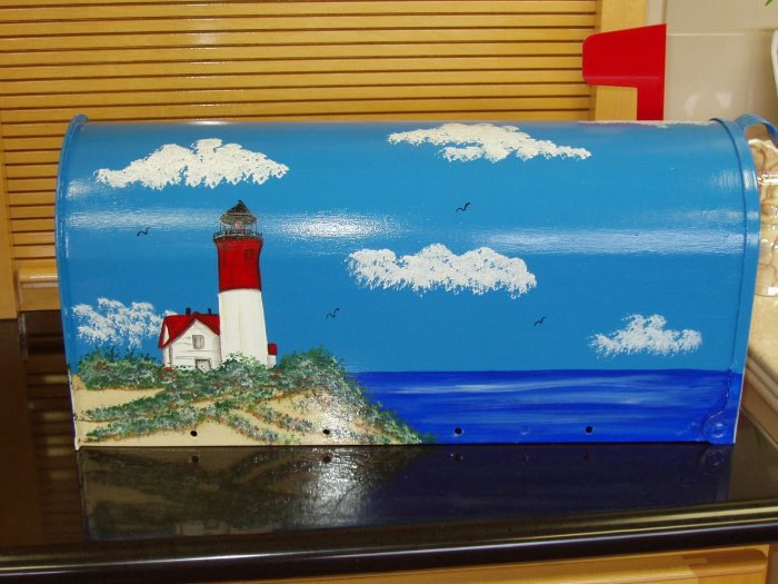 Hand Painted Mailbox Mailboxes With Lighthouse Design 20