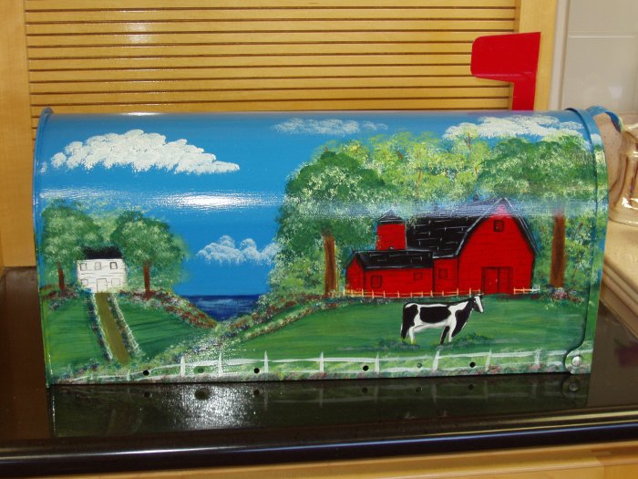 Hand Painted Mailbox Mailboxes With Barnyard Scene 24