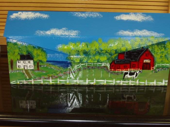 Hand Painted Wall Mount Mailbox Mailboxes With Barnyard Scene 22