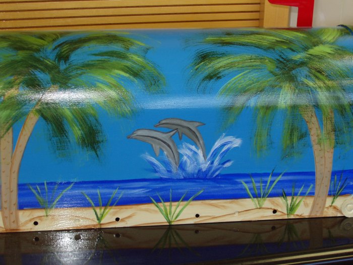 Hand Painted Mailbox Mailboxes With Dophin And Beach Scene 09