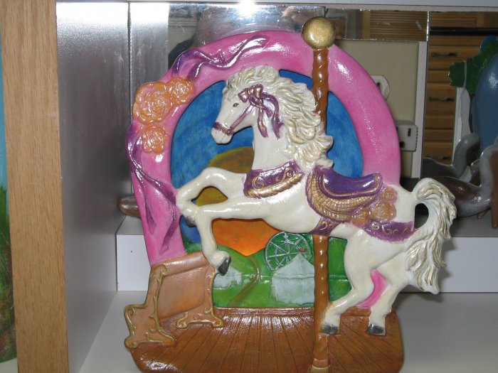 Carousel Horse Silhoutte Night Light Ceramic Handpainted