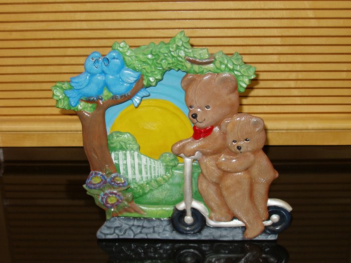 Papa Bear and Baby Bear Silhoutte Night Light Handpainted Ceramic