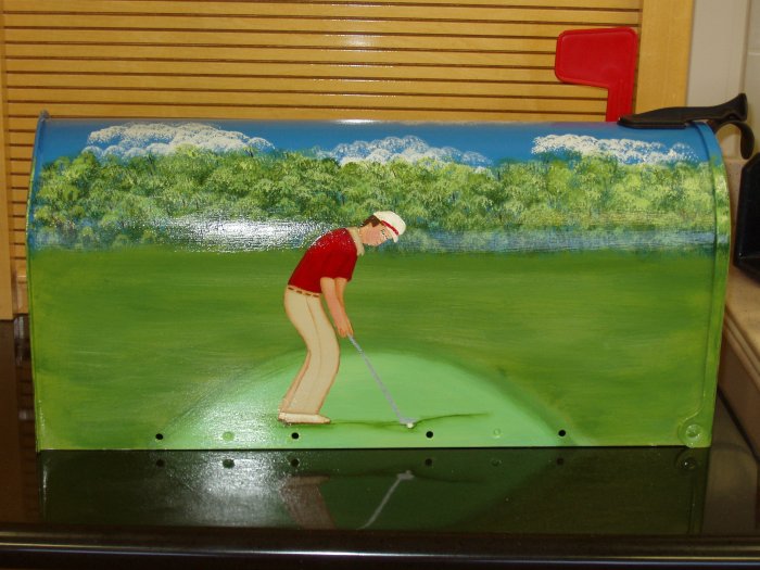 Hand Painted Mailbox Mailboxes With Golfer Design 17