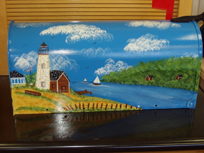 Hand Painted Mailbox Mailboxes With Lighthouse Design 19