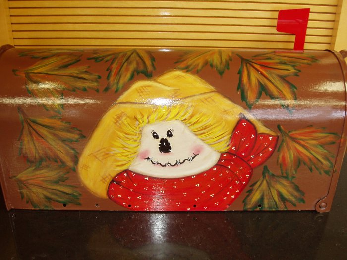 Hand Painted Mailbox Handpainted Mailboxes Scarecrow and Fall Leaves 28