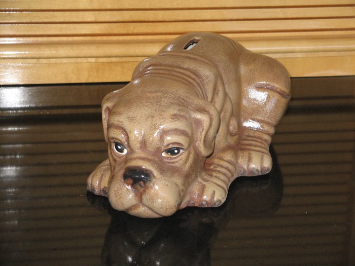 Handcrafted, Hand Painted Ceramic Shar-Pai Puppy Bank