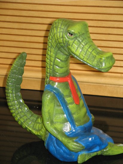 Handcrafted, Hand Painted Ceramic Alligator Gator Bank