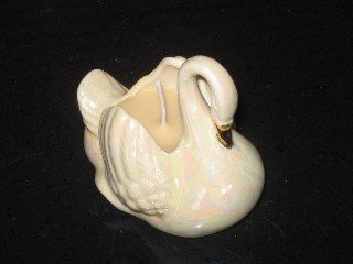 Ceramic Swan Swans Wedding Shower Favor Soy Candle Wax Filled
