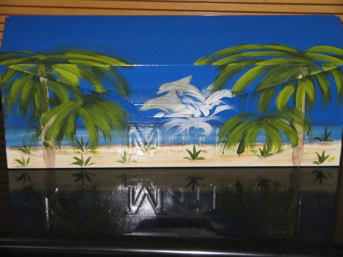 Hand Painted Wall Mount Dolphin Beach Scene Mailbox Mailboxes