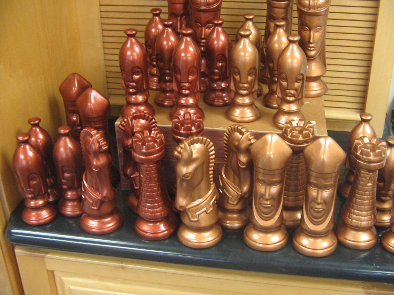 Hand painted Chess Set (Large) Metallic Lacquer Finish