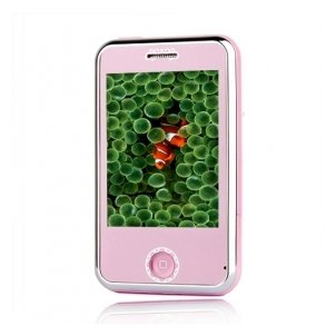 A07 PRO Pink Dual Card Tri Band Touch Screen Cell Phone