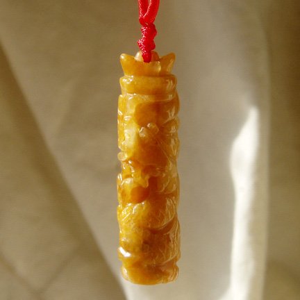Chinese Dragon Dragon column jade pendant necklace SOLD!