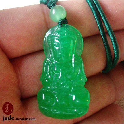 Green Female Buddha Jade pendant necklace sold!