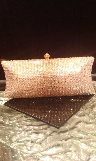 Swarovski crystal handbag evening bag purse 8’’wide by 3’’by2’’