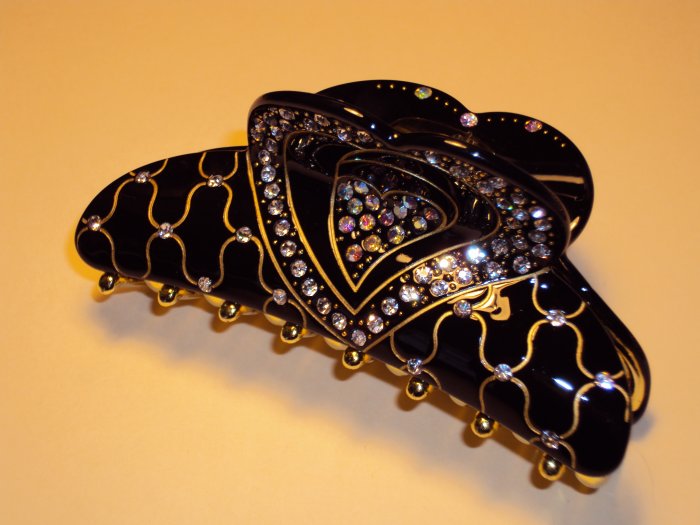 Swarovski crystal alligator barrette hair clip