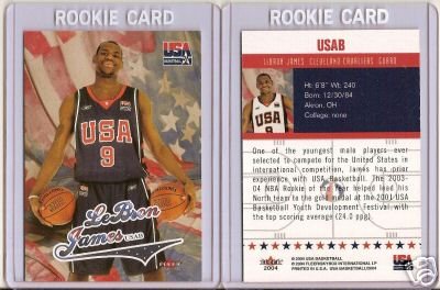 2004 LEBRON JAMES TEAM USA FLEER #USAB