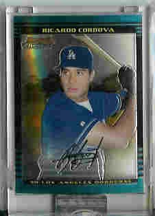 Ricardo Cordova Los Angeles Dodgers 2002 Bowman Chrome Uncirculated Rookie Card