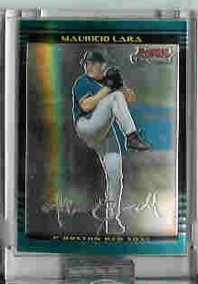 Mauricio Lara Boston Red Sox 2002 Bowman Chrome Uncirculated Rookie Card
