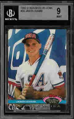 Jason Giambi New York Yankees Team USA 1992 Stadium Club Dome Rookie Card BGS 9