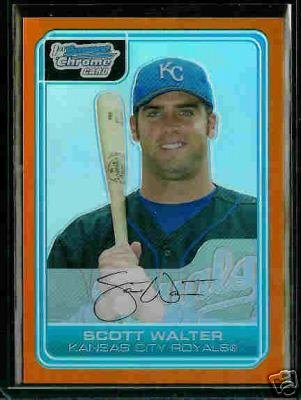 Scott Walter Kansas City Royals Bowman Chrome Orange Refractor RC SN#/25 BC3