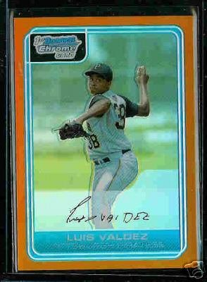 Luis Valdez Pittsburgh Pirates 2006 Bowman Chrome Orange Refractor RC SN#/25 BC21