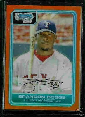 Brandon Boggs Texas Rangers 2006 Bowman Chrome Orange Refractor RC SN#/25 BC89