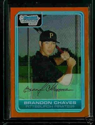 Brandon Chaves Pittsburgh Pirates 2006 Bowman Chrome Orange Refractor RC SN#/25 BC108
