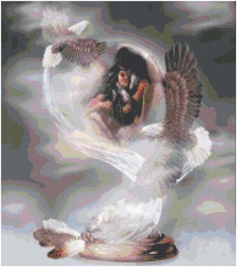 Counted Cross Stitch Original Native American Pattern - Love in the Clouds