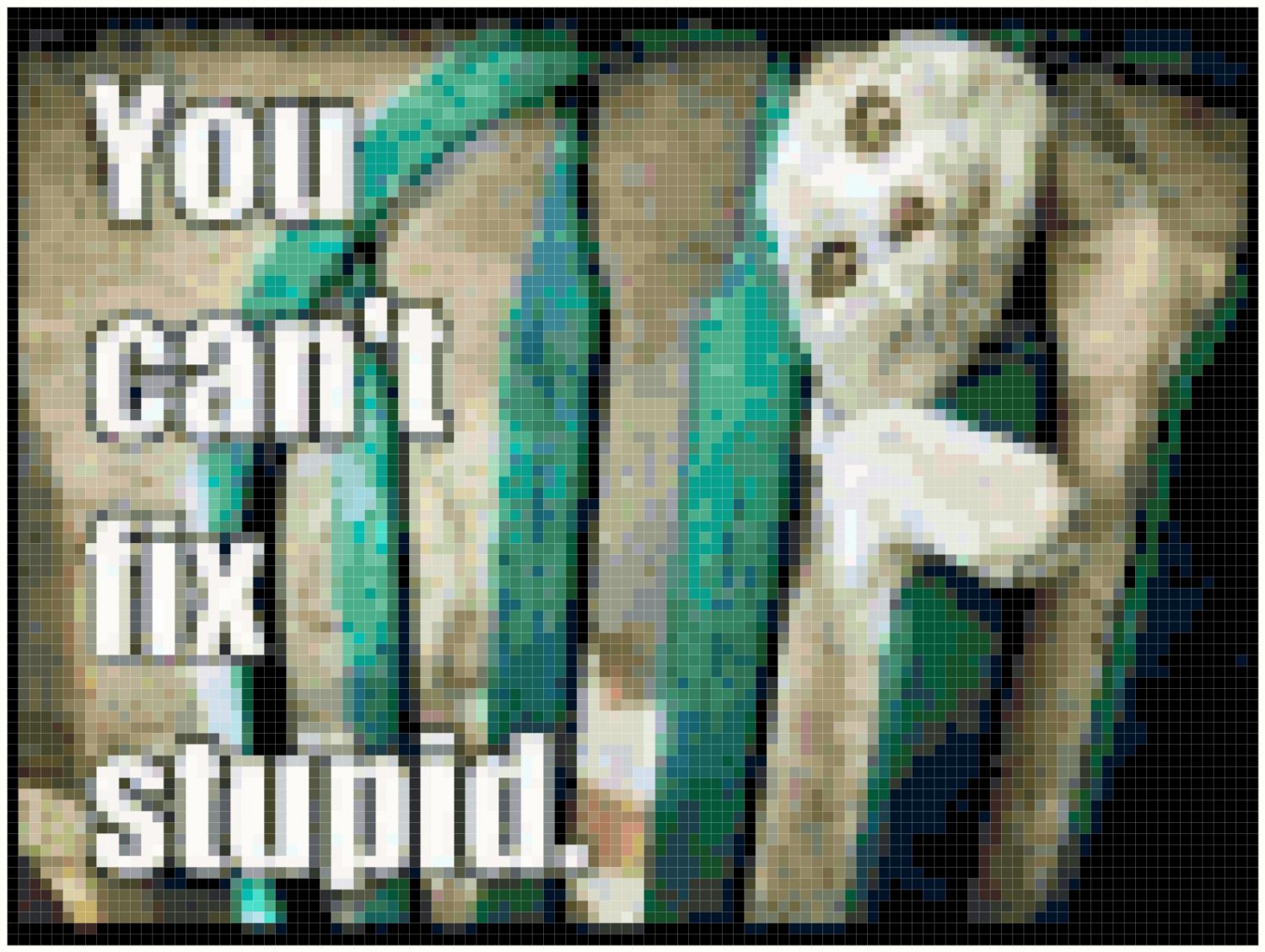 Stupid cat cross stitch pattern