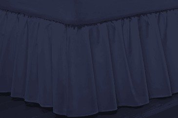 300 Thread Count Queen Bed skirt Egyptian Cotton Navy Blue Color