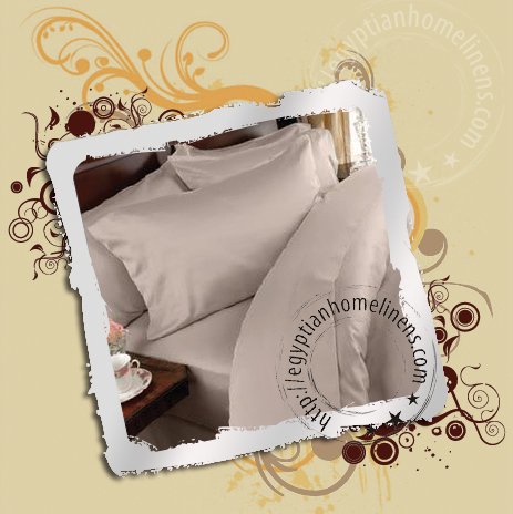 1200-TC Queen Sheet Set Beige 100% Egyptian Cotton