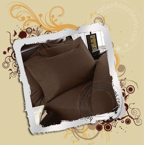 1000 Count Full Sheet Set Egyptian Cotton Chocolate Stripe Bed Sheets
