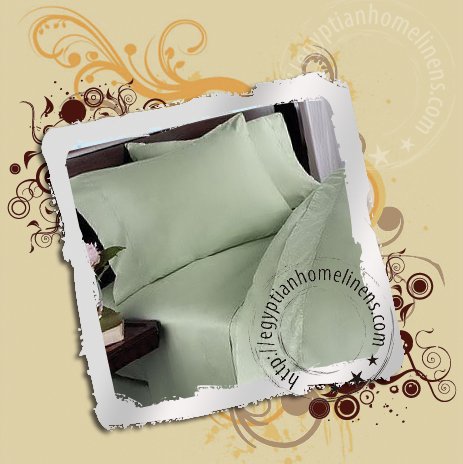 Sheet Set 1000tc California King Size Egyptian Cotton Sage Sheets