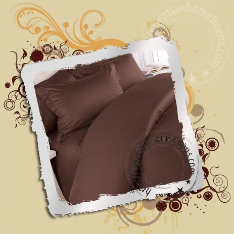 1000TC Queen Duvet Cover Egyptian Cotton Chocolate