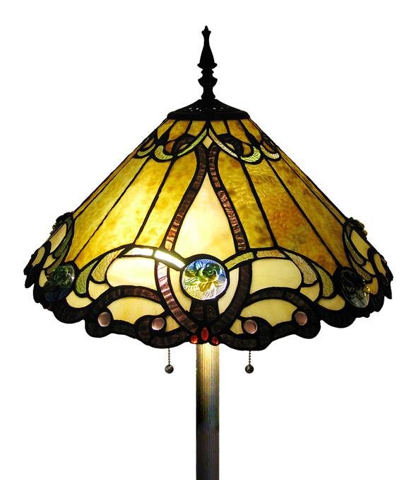 Contemporary Golden Victorian Tiffany Style Floor Lamp
