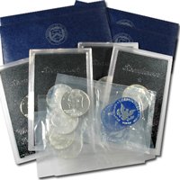 1971 to 1974 Eisenhower Silver Dollars - 4 Uncirculated / 4 Silver Proof