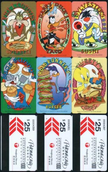 Hong Kong Phonecard : Warner Bros Cantoon x 6 Pieces