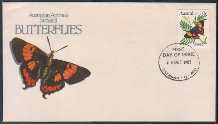 Australia FDC / First Day Cover : Butterflies 24 Oct 1983