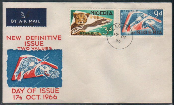 Nigeria FDC / First Day Cover : New Definitive Issue 17 Oct 1966