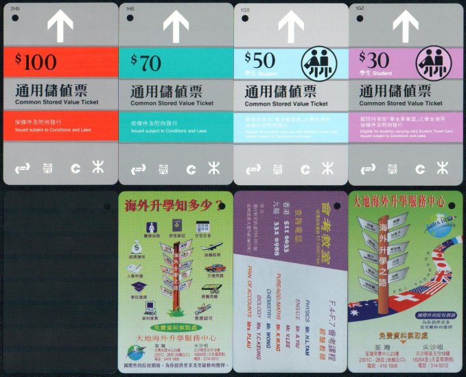 Hong Kong MTR Train Ticket HK$30, HK$50, HK$70, HK$100