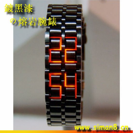 tokyo Japanese LED WATCH black CASE & red LED
