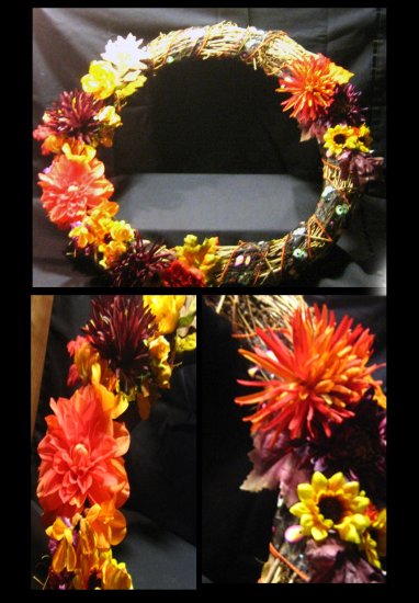 18" Grapevine Floral Autumn Wreath